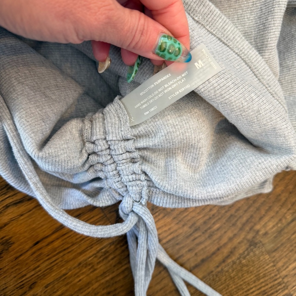 Light Gray Ruched Dress - Picture 3 of 4